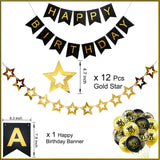 25 x Brand New 30th birthday men decoration, black gold balloons 30th birthday men women with birthday decoration 30 Happy Birthday banner, 30th birthday decoration, gold confetti balloons for 30th birthday decoration - RRP €344.0