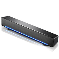 1 x RAW Customer Returns Heayzoki Soundbar, USB Wired Stereo Soundbar Music Player Bass Surround Sound Box 3.5mm Input for PC Mobile Phones, Compact Smart Soundbar with DSP Bass Sound Technology Black  - RRP €26.84