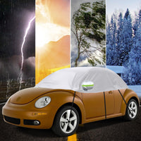 1 x RAW Customer Returns Car Cover Waterproof Replacement for VW Beetle 1998-2019, Sunproof Half Car Cover, Half Garage UV Resistant Half Car Cover Dustproof Snowproof Outdoor Indoor - RRP €46.38