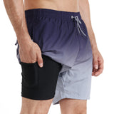 1 x RAW Customer Returns iCKER Swim Trunks Men s Compression Liner 2 in 1 Swim Shorts Board Shorts Quick-drying Beach Shorts, Purple, M - RRP €23.18