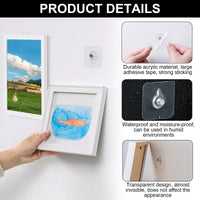 4 x Brand New 20pcs Self-adhesive Picture Hooks Transparent No Hole Hanging Picture Hooks Photo Posters Decorative Paintings - RRP €86.4