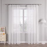 1 x RAW Customer Returns HongYa 1-Pack Plain Curtain Transparent Voile Scarf Curtain with Ruffle Tape H W 270 145 cm White - RRP €21.05