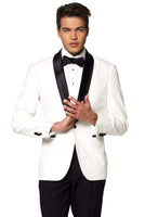 1 x RAW Customer Returns OppoSuits Formal Outfit for Men - Premium Tuxedo - Tailored Outfit - White and Black - Includes Blazer, Pants and Bow Tie - RRP €99.95