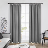 1 x RAW Customer Returns Deconovo Opaque Curtains Thick Thermal Curtains Blackout Curtains with Gathering Tape, 210x140cm HeightxWidth , Light Grey, Set of 2 - RRP €46.49