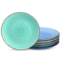 1 x RAW Customer Returns vancasso BONITA dinner plate stoneware, dinner plate set 6 people, 27 cm plate set, tableware for dishwasher and microwave, pasta plate, breakfast plate, cake plate, cool color - RRP €41.99