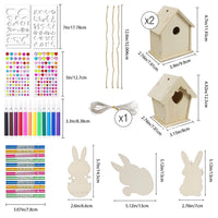 1 x RAW Customer Returns Winwild Easter DIY Kids Bird House Kit with Detachable Easter Bunny Chime,Easter Chime DIY Kit Kids Paintable Wooden Bird House Easter Gifts - RRP €19.2