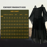 1 x RAW Customer Returns FJKVKDT Women s Medieval Dress with Trumpet Sleeves, Medieval Renaissance Corset for Halloween, Victorian Dress, S3., XXXL - RRP €24.0