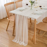 24 x Brand New AOKSUNOVA Christmas Chiffon Wedding Table Runner Tulle 400x75cm Washable Beige - RRP €459.6