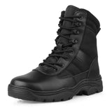 1 x RAW Customer Returns LUDEY operational boots men s zipper combat boots jump boots military boots tactical boots men s security shoes hiking shoes black 43EU - RRP €69.41