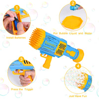 6 x Brand New Herefun Bubble Gun, 88 Holes Automatic Bubble Machine Set, Gatling Bubble Machine, Bubble Blower Toy for Kids Birthday Carnival Garden Wedding Gifts - RRP €168.12