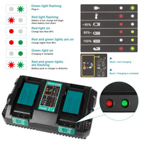 1 x RAW Customer Returns 4A 14.4V 18V Dual Port Replacement Charger for Makita ASUNCELL DC18RD Li-ion Battery Fast Charger Double Charger BL1415 BL1430 BL1830 BL1840 BL1850 BL1850B BL1860B EU Plug 110-230V  - RRP €37.3