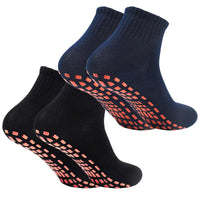 1 x RAW Customer Returns Pairs of Non-Slip Socks Yoga Socks Non-Slip Socks Stopper Socks ABS Socks for Adults Men Men Non-Slip Sports Socks Cotton for Sports Yoga Pilates Gymnastics Trampoline Black Navy  - RRP €8.98