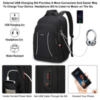 1 x RAW Customer Returns Men s Laptop Backpack 15.6 Inch Waterproof with USB Charging Slot Business Backpack Functional Rucksack Laptop Backpack for Leisure Business Black - RRP €28.28