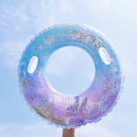 1 x Brand New NC Swimming Ring for Adults, Swimming Ring with Handle, Mermaid Shaped Swimming Ring with Star Sequins, Inflatable. - RRP €20.4