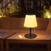 1 x RAW Customer Returns Solar table lamp 2 in 1 solar charging USB charging dimmable RGB 7 colors outdoor table lamp wireless, outdoor IP44 waterproof battery table lamp for camping, living room garden C-black  - RRP €30.24