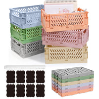 1 x RAW Customer Returns Aiuuee Pack of 6 folding boxes 25 x 16 x 10 cm, large, foldable, stable folding box, plastic, stackable folding basket, plastic storage basket for kitchen, bathroom, office, children s room, bedroom - RRP €22.87