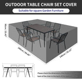 1 x RAW Customer Returns PATIO PLUS Garden Furniture Table Covers, Rectangular Patio Furniture Set Covers Heavy Duty 600D Waterproof Anti-UV Windproof Garden Table Cover, Grey 240x140x90cm - RRP €52.09