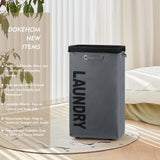 1 x RAW Customer Returns DOKEHOM 29-Inches Large Laundry Baskets, Groupable Laundry Bags, Collapsible Laundry Hamper Dark Grey, XL  - RRP €31.56