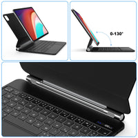 1 x RAW Customer Returns GOOJODOQ for iPad Air 6th 5th 4th Keyboard Case, Floating Magnetic Design with Trackpad, QWERTZ Layout 7 Color Backlit Keyboard for iPad Air 6th Gen iPad Pro 11 iPad Air 5th 4th Gen, Black - RRP €119.99