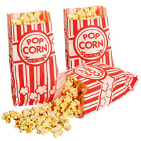 1 x RAW Customer Returns Tebery 200 pieces popcorn bag, paper bags party bag, popcorn box candy bag, red and white striped, 9 x 6 x 21 cm - RRP €18.99