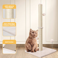 1 x RAW Customer Returns Dohump Scratching Post, 84cm Scratching Post for Cats with Ultimate Natural Sisal Rope, Scratching Post for Kittens, Beige - RRP €35.69