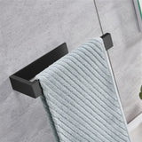 1 x RAW Customer Returns Lolypot towel holder towel ring towel rail without drilling black 304 stainless steel self-adhesive bathroom towel rings bathroom accessories for bathroom - RRP €16.13