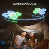 1 x RAW Customer Returns Tomzon A34 LED kids drone with blue and green lights with 5 light modes, RC 2 batteries, 20 minutes battery life, altitude hold, headless mode, gift toy for boys and girls - RRP €32.4