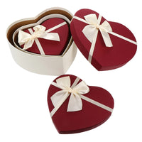 1 x RAW Customer Returns Heart-shaped gift box with lid packing materials gift packaging gift boxes gift box with bow 3 different sizes inside each other for wedding birthday Christmas random color  - RRP €15.72