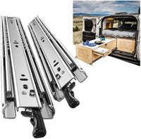 1 x RAW Customer Returns SHUHANG drawer rails heavy duty drawer extension full extension 500mm with lock drawer extension rails load capacity ball bearing 68 KG loading capacity side mounting 1 pair 2 pieces  - RRP €47.41