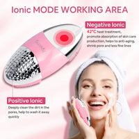 1 x RAW Customer Returns SUNMAY Oval Sonic Facial Cleansing Brush and Facial Firming Device Facial Massager with Positive and Negative Ion Function for All Skin Types - RRP €34.99