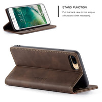 2 x Brand New Bigcousin Case for iPhone 8 Plus 7 Plus 6s Plus 6 Plus, Wallet Leather Flip Case, with Card Holder, Stand Function, Magnetic Closure - Coffee - RRP €27.98