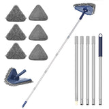 1 x RAW Customer Returns JEHONN Floor Cleaning Mop with Long Handle 200CM, Extendable Triangular Mop with 6 Replacement Pads in Chenille Microfiber for Painted Walls, Window, Floor, Baseboard - RRP €24.99