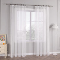 1 x RAW Customer Returns HongYa 1-Pack Plain Curtain Transparent Voile Scarf Curtain with Ruffle Tape H W 270 145 cm White - RRP €21.05