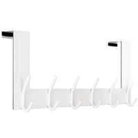 1 x RAW Customer Returns WEBI door hook for hanging, door coat rack with 6 hooks, coat hook door, door hanger, door hook strip inside, 4.5 cm, white - RRP €19.99