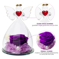 8 x Brand New ENLENCE Eternal Rose in Angel Glass Dome, Gifts for Mom, Mother s Day Gift, Preserved Flower Birthday Gift for Women, Angel Figurine Made of Glass, Christmas, Mother s Day, Valentine s Day Anniversary - RRP €153.2