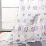 1 x RAW Customer Returns MIULEE Modern Living Room Curtains with Embroidery with Hydrangeas, Translucent Bedroom Curtains 2 Pieces with Eyelets, Decorative Curtains for Bedroom Windows 2X W 140 x L 245 cm, Purple Flowers  - RRP €32.71