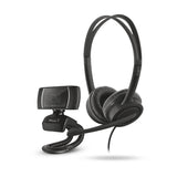 1 x RAW Customer Returns Trust Doba 2-in-1 Home Office Set, On-Ear USB Headset with Microphone and HD Webcam, Headphones for PC, Video Camera for Office, Chat, Business, Skype, Teams, Video Conference, Zoom, Laptop, Computer, Mac - RRP €15.92