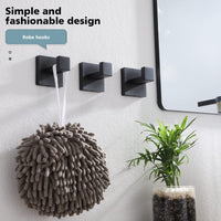 1 x RAW Customer Returns KOKOSIRI Coat Hooks and Towel Holder Bathroom Hardware Robe Hooks and Towel Hooks 3 Pieces Matte Black Stainless Steel B1010BK-P3 - RRP €35.99