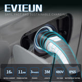 1 x RAW Customer Returns EVIEUN charging cable type 2 11kW 16A for hybrid electric car 3 phase 3 meter type 2 charging cable, electric car charging cable type 2 compatible with Model 3 ID.3 ID.4 e-Tron ZOE i3 Leaf Kona Elektro - RRP €100.84