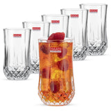 1 x RAW Customer Returns HAADI Drinking Glasses Set of 6 Crystal Clear Tall Water Glasses, Highball Cocktail Glasses for Wine, Whiskey, Juice, Gin and Other Drinks, 350 ml - RRP €19.15