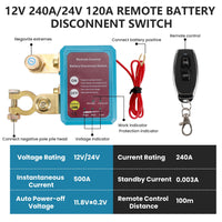 1 x RAW Customer Returns 12V Wireless Remote Controlled Car Battery Isolator Switch, 12V 240A Remote Battery Isolator Switch with Remote Control Kill Switch, Radio Switch 12V Automatic for Car Tractor Motorcycle RV ATV Boat - RRP €55.45