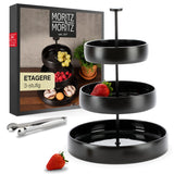 1 x RAW Customer Returns Moritz Moritz Fruit Etagere 3 Tiers - Incl. Tongs - Made of Stoneware - Modern Kitchen Decoration or Party Decoration - Perfect as a Fruit Bowl for Fruit Storage, Muffins and Cupcakes - RRP €39.99