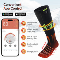 1 x RAW Customer Returns Heated Socks, Electric Heating Socks for Men and Women, Rechargeable Heated Socks with 4 Temp Modes, APP Control Thermal Socks Foot Warmer Socks for Outdoor Hiking Skiing Camping Fishing, L - RRP €50.41