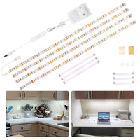 1 x RAW Customer Returns WOBANE Cold White LED Strip 2 meters, 4X50cm LED Kitchen Under Cabinet Light 6000K, Adhesive LED Strips with Switch and 12V Plug, 1200LM LED Kitchen Lights for Showcases, Desk, Shelf, TV, 12W - RRP €19.67