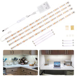 1 x RAW Customer Returns WOBANE Cold White LED Strip 2 meters, 4X50cm LED Kitchen Under Cabinet Light 6000K, Adhesive LED Strips with Switch and 12V Plug, 1200LM LED Kitchen Lights for Showcases, Desk, Shelf, TV, 12W - RRP €19.67