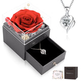 1 x RAW Customer Returns CSYY Eternal Rose, Gifts for Women, Infinity Roses with 925 Sterling Silver Chain Handmade Preserved Rose Jewelry Gift Box for Women Mom Sister Wife on Christmas - RRP €29.45