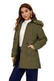 1 x RAW Customer Returns HVEPUO softshell parka winter for women with fur winter jacket lined winter coat 3 in 1 college coats jacket women oversize outdoor coat with hood army green XL - RRP €50.41