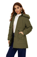 1 x RAW Customer Returns HVEPUO softshell parka winter for women with fur winter jacket lined winter coat 3 in 1 college coats jacket women oversize outdoor coat with hood army green XL - RRP €50.41