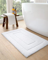 1 x RAW Customer Returns DEXI bath mat, non-slip, soft bathroom rug, water-absorbent, bath mat, machine washable, bath mat for shower, bathtub and toilet - white, 60 x 110 cm - RRP €45.35