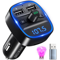 1 x RAW Customer Returns Bluetooth 5.3 FM Transmitter, Car Bluetooth Adapter Car Radio, 2 USB Car Charger LED Display Car Charger Music Player Cigarette Lighter with Hands-Free Calling, Support BT, TF Card, USB Disk - RRP €18.53